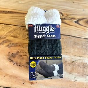 Huggle Slipper Socks Gray New In Box Sherpa Fleece